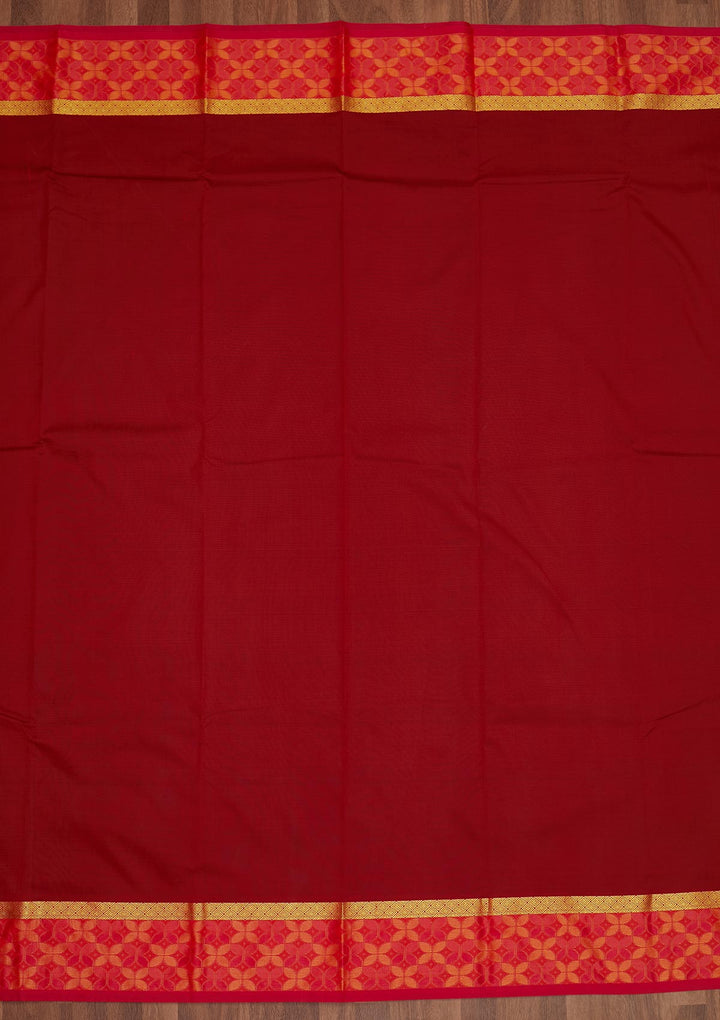 Maroon Zariwork Art Silk Saree - Koskii