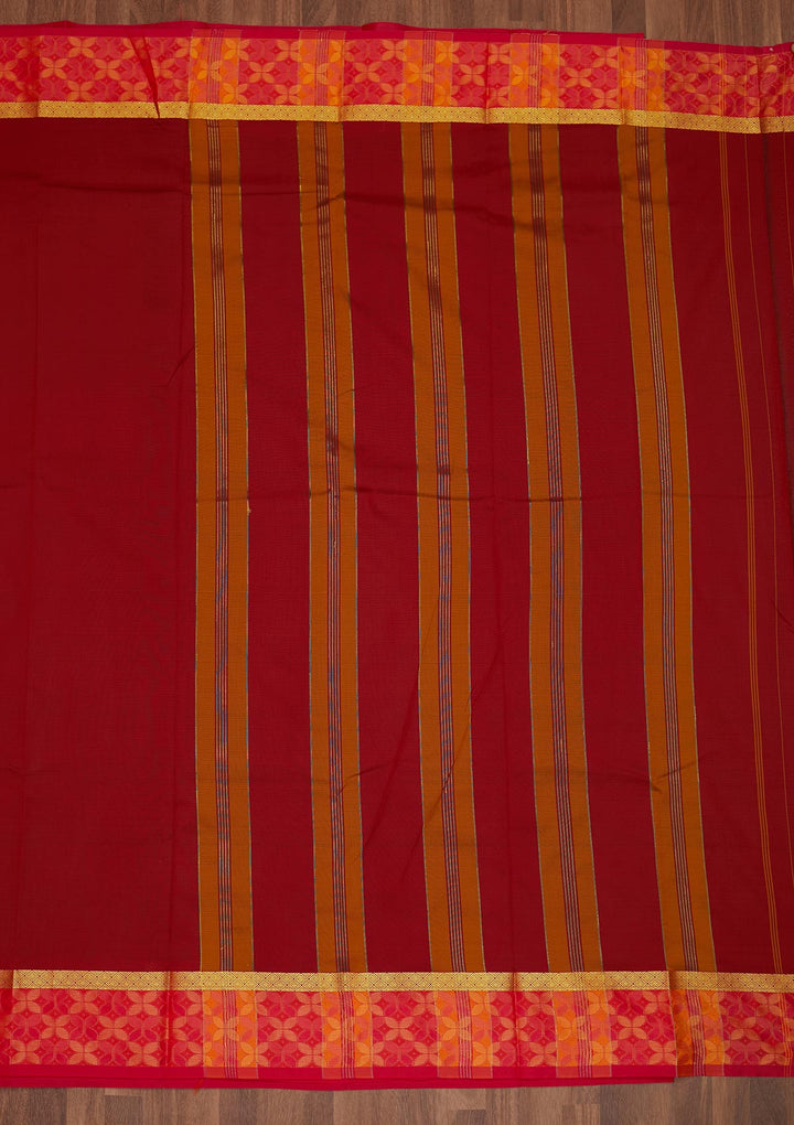 Maroon Zariwork Art Silk Saree - Koskii