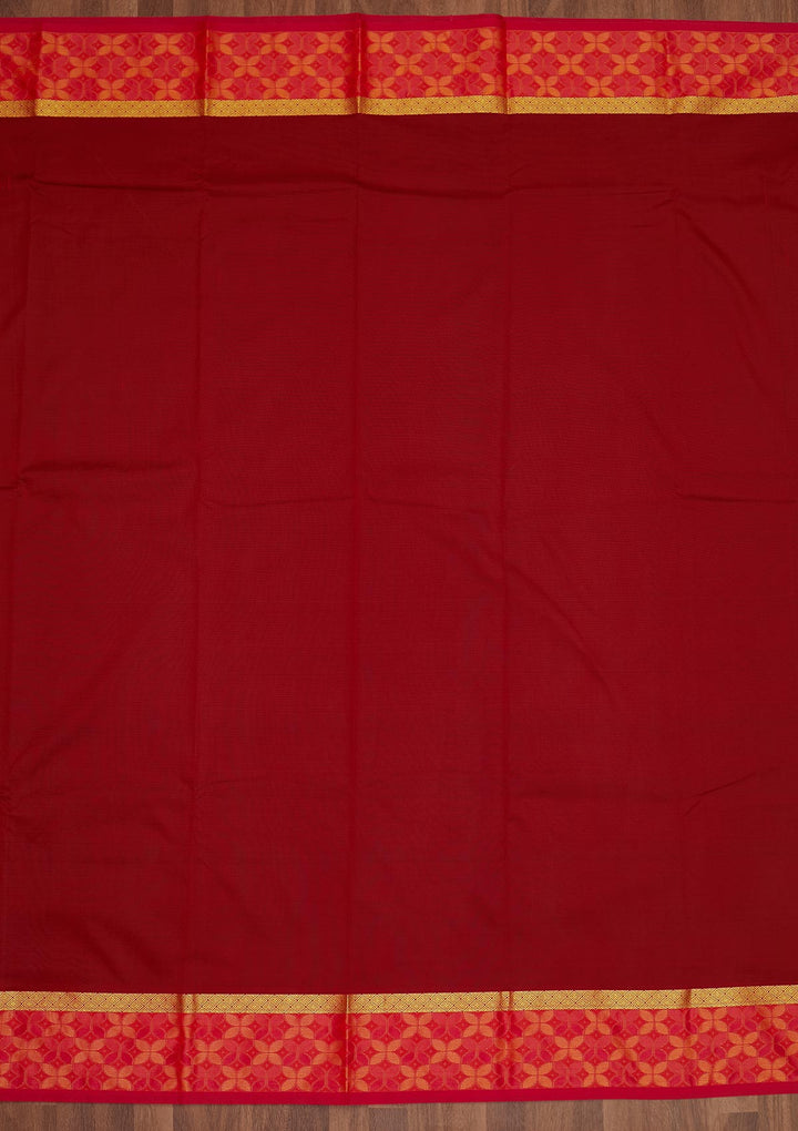 Maroon Zariwork Art Silk Saree - Koskii