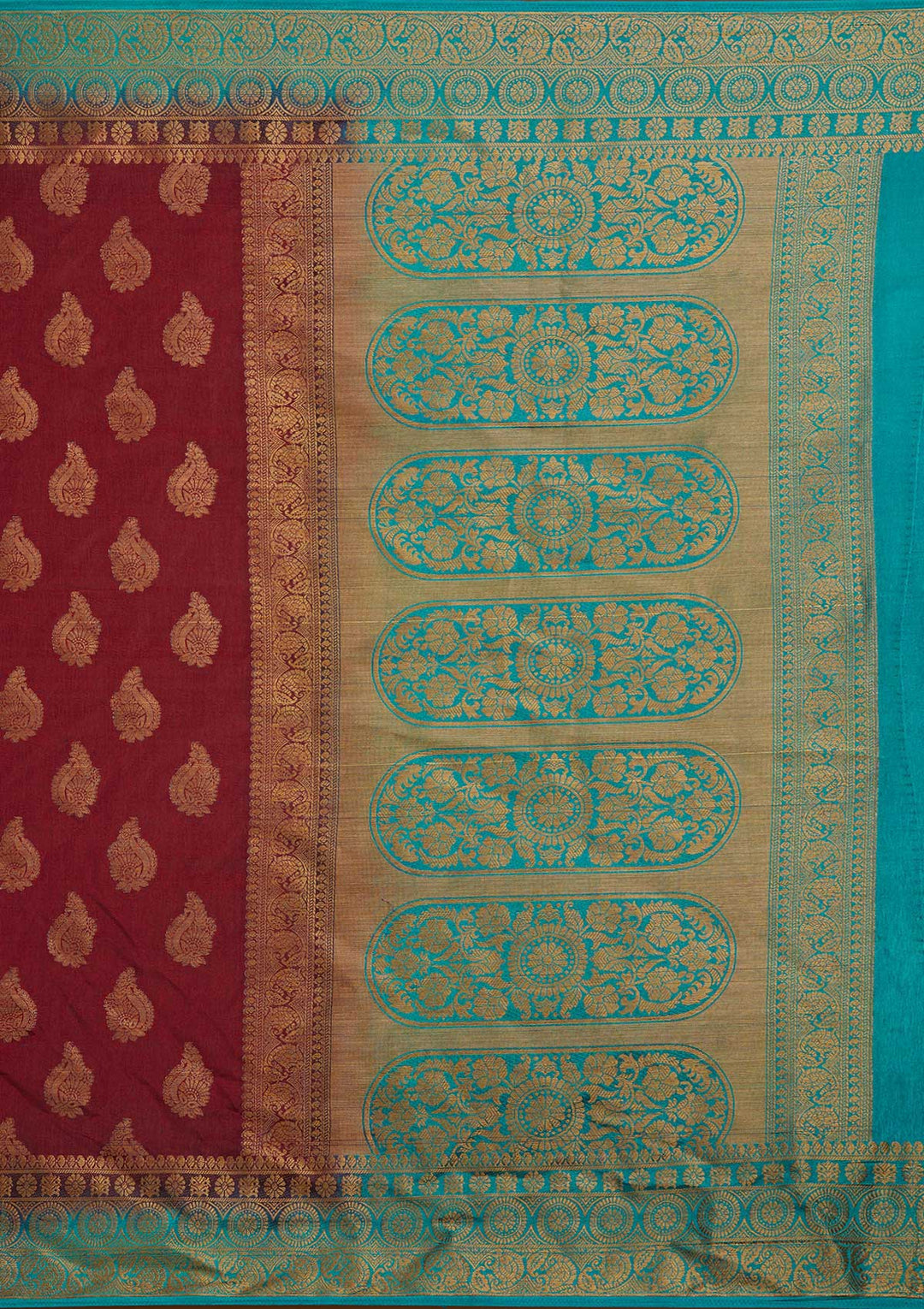 Maroon Zariwork Art Silk Saree-Koskii