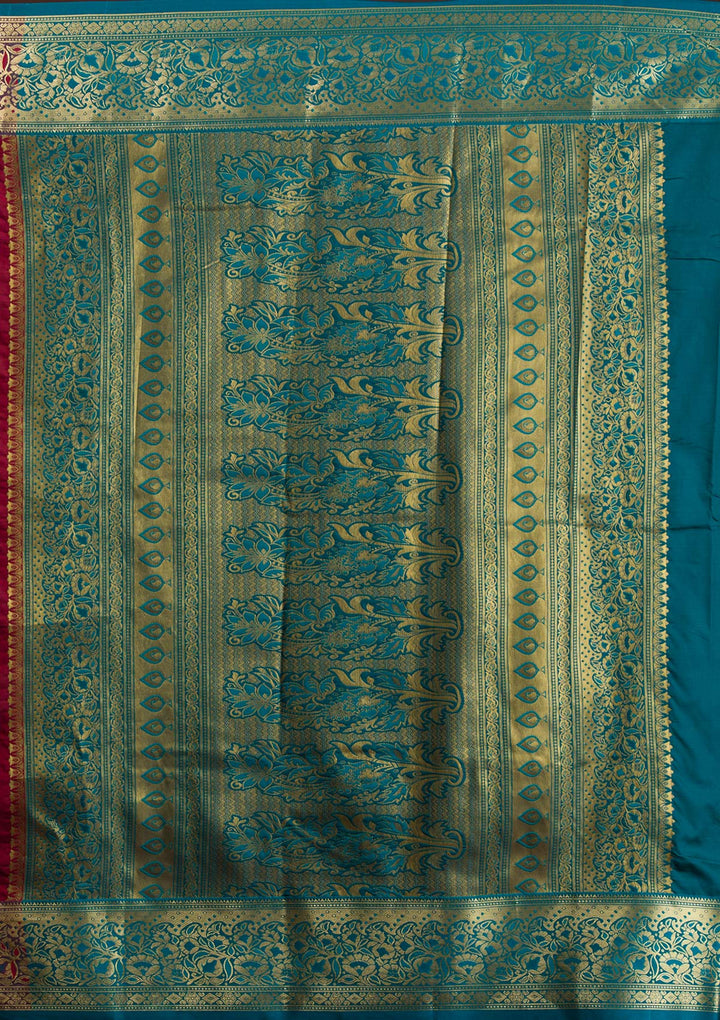Maroon Zariwork Art Silk Saree-Koskii
