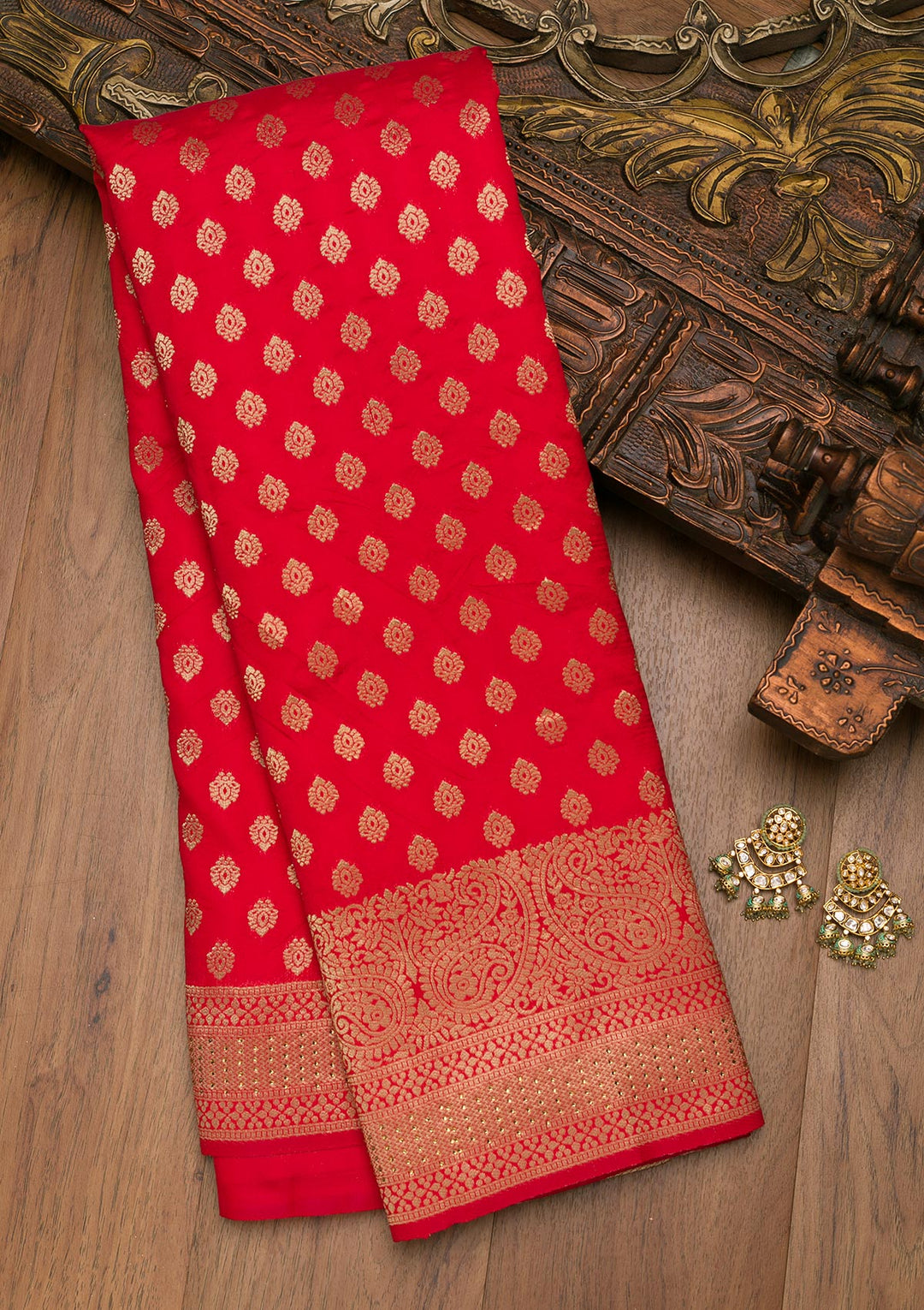 Maroon Zariwork Art Silk Saree-Koskii