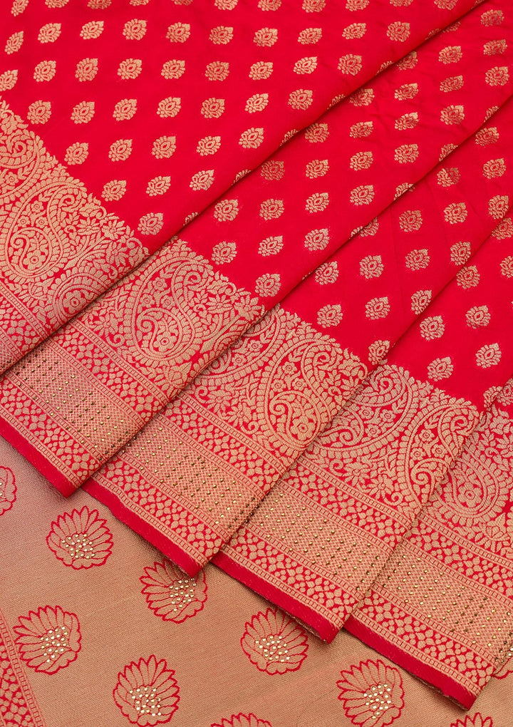 Maroon Zariwork Art Silk Saree-Koskii