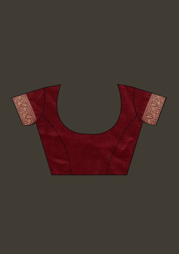Maroon Zariwork Banarasi Designer Saree - Koskii