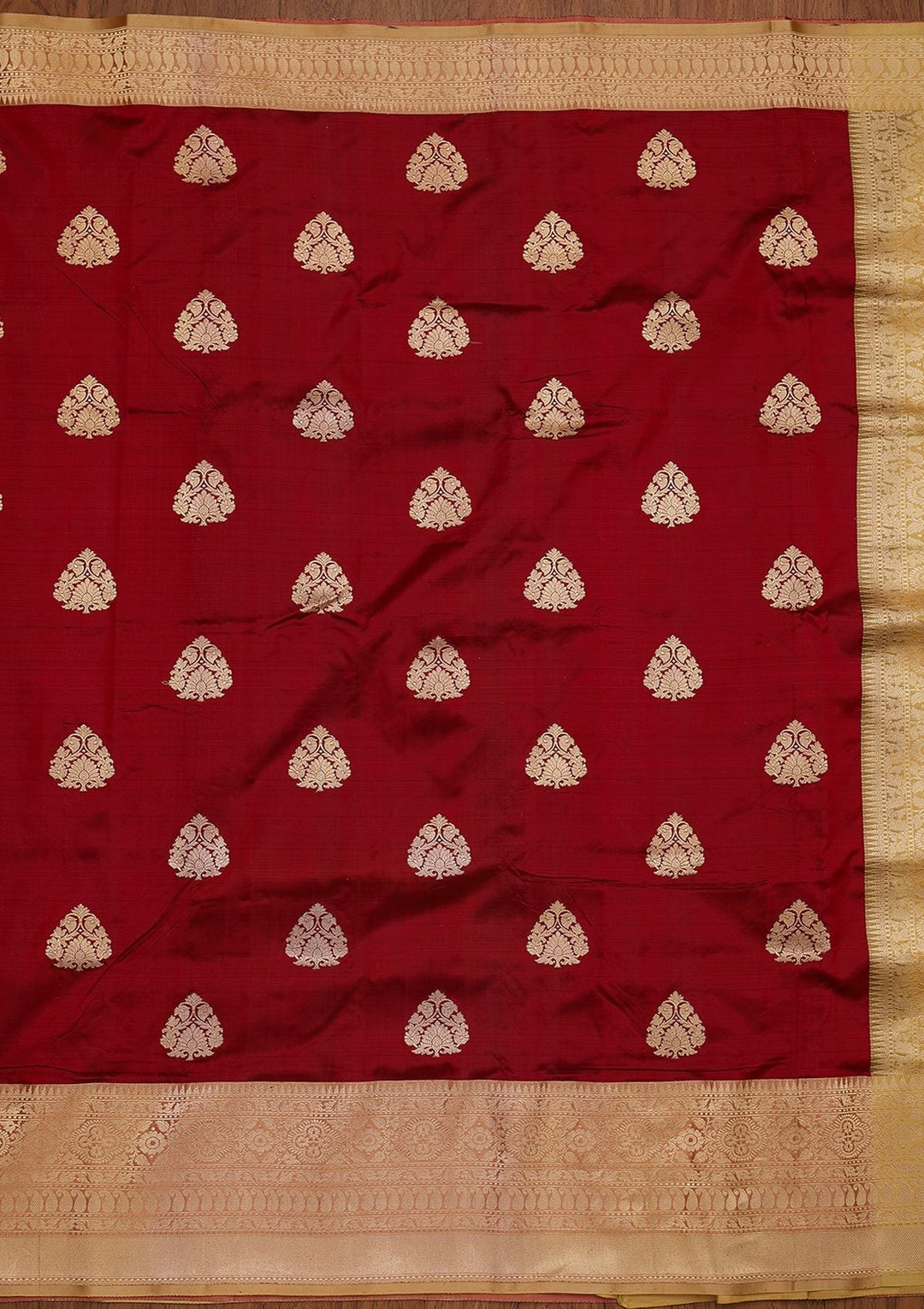 Maroon Zariwork Brocade Designer Saree - koskii