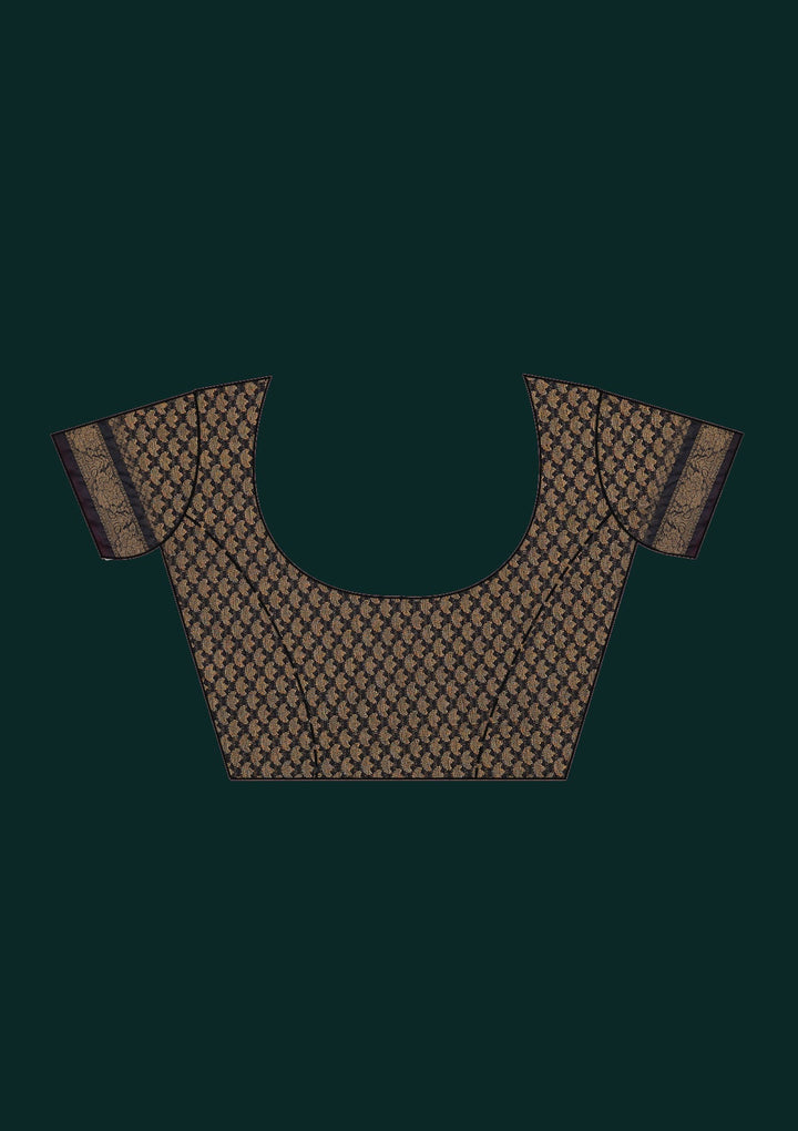 Maroon Zariwork Brocade Saree - Koskii