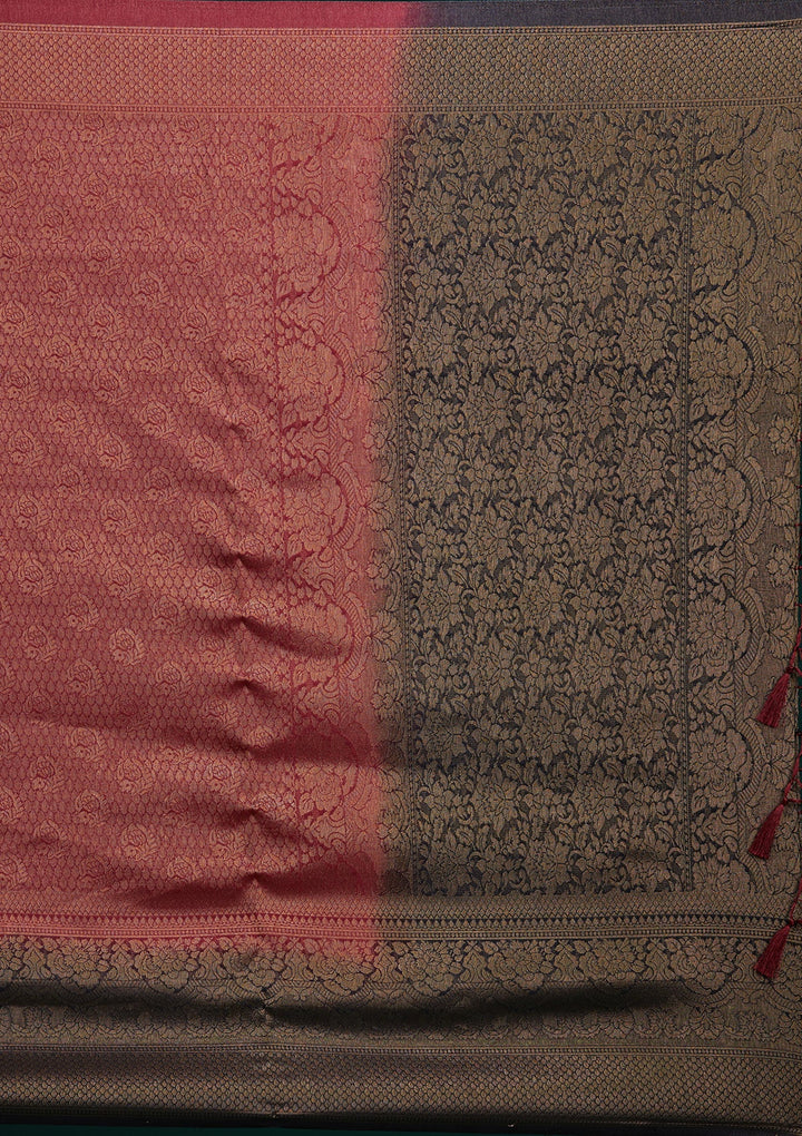 Maroon Zariwork Brocade Saree - Koskii