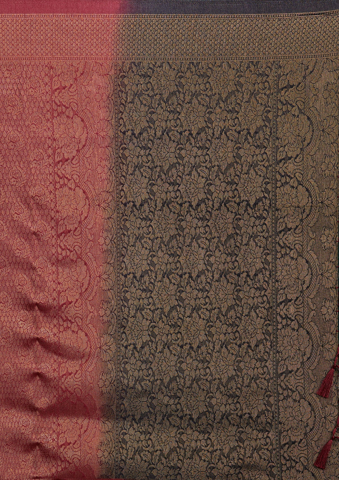 Maroon Zariwork Brocade Saree - Koskii