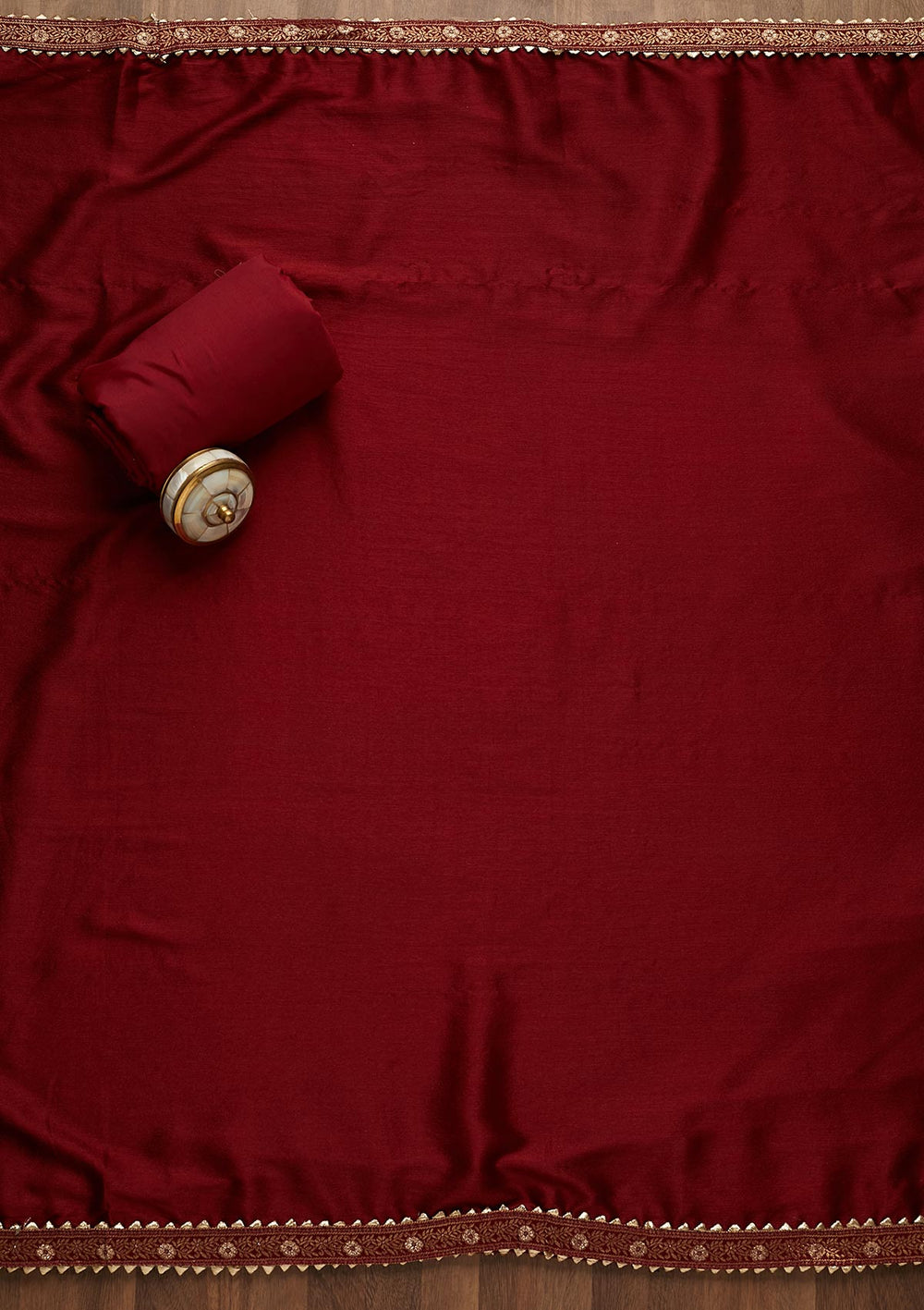 Maroon Zariwork Chanderi Semi-Stitched Salwar Suit-Koskii