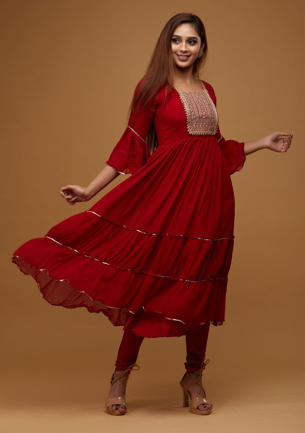 Maroon Zariwork Georgette Designer Salwar Suit - Koskii