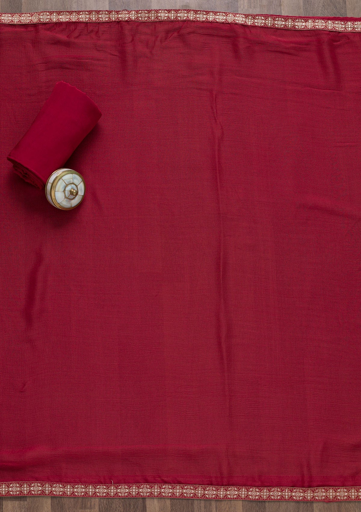 Maroon Zariwork Georgette Unstitched Salwar Suit-Koskii