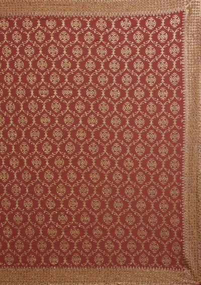 Maroon Zariwork Georgette Designer Saree - koskii