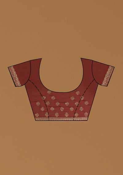 Maroon Zariwork Georgette Designer Saree - koskii