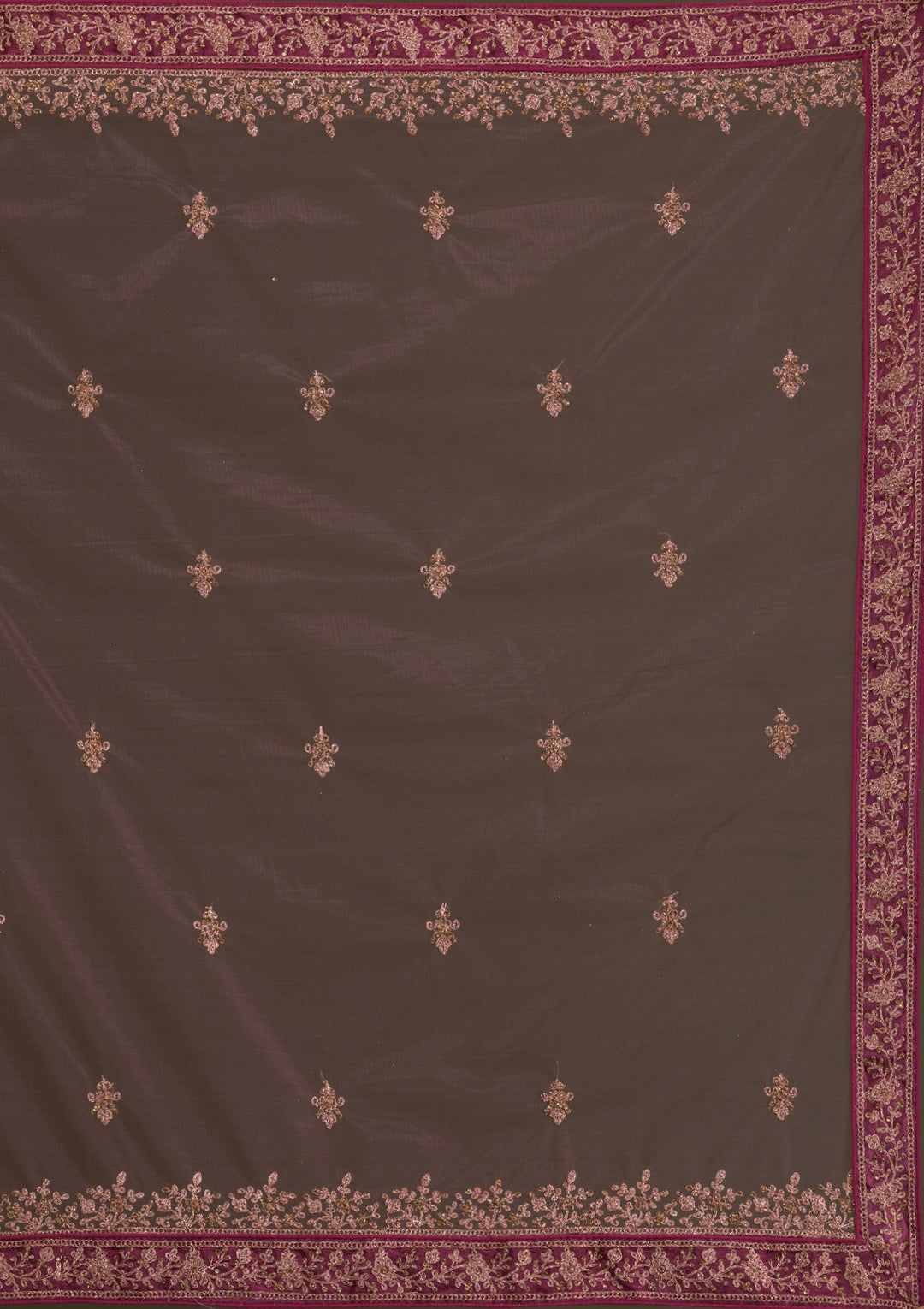 Maroon Zariwork Net Semi Stitched Lehenga-Koskii