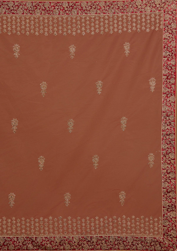 Maroon Zariwork Net Designer Lehenga-Koskii