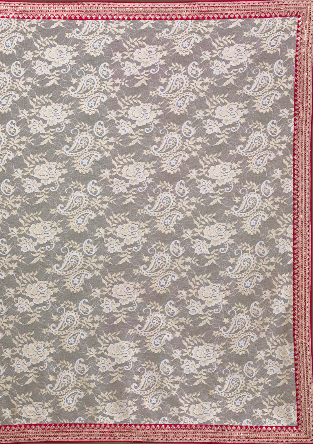 Maroon Zariwork Net Saree-Koskii