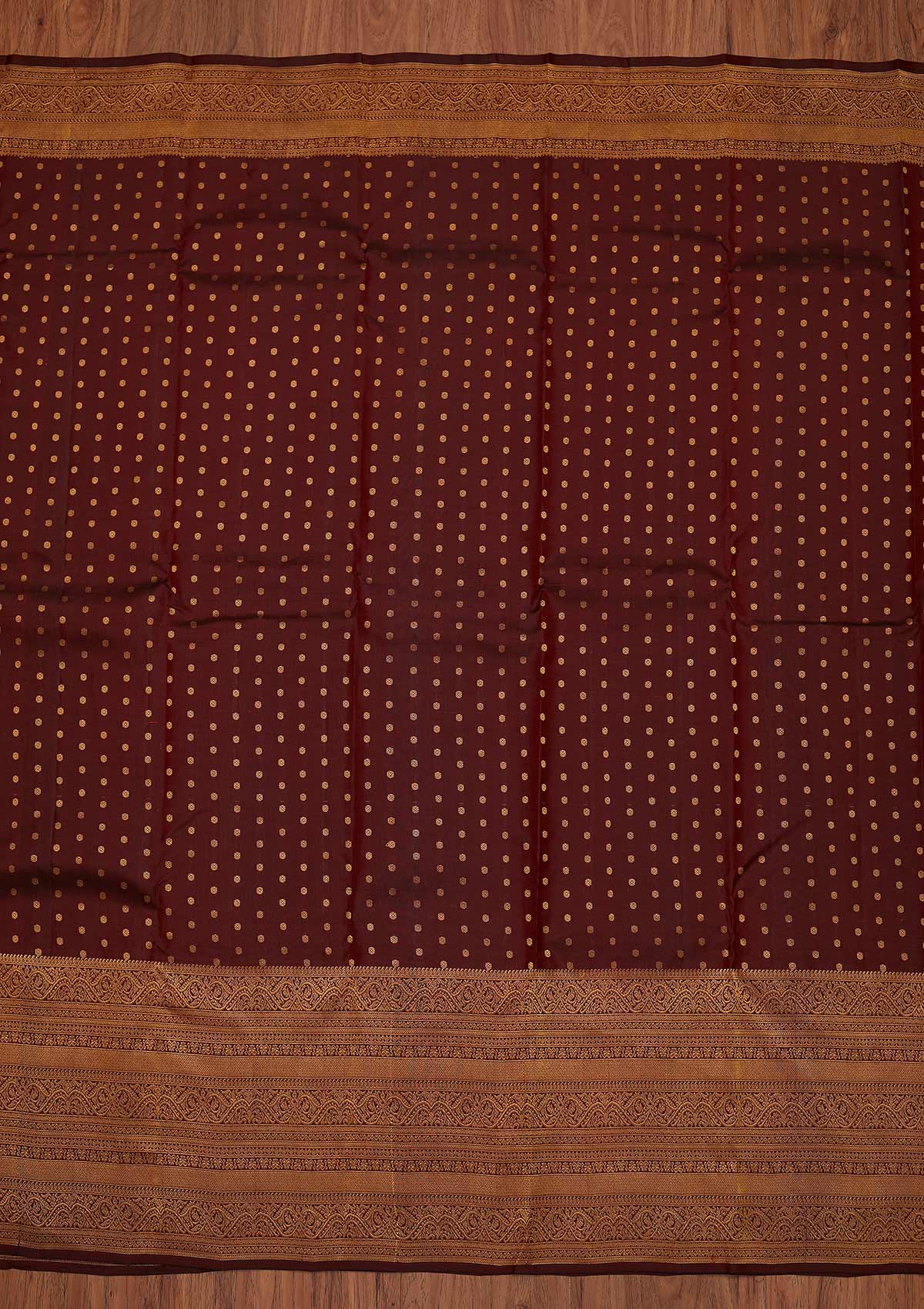 Maroon Zariwork Pure Silk Designer Unstitched Saree - Koskii