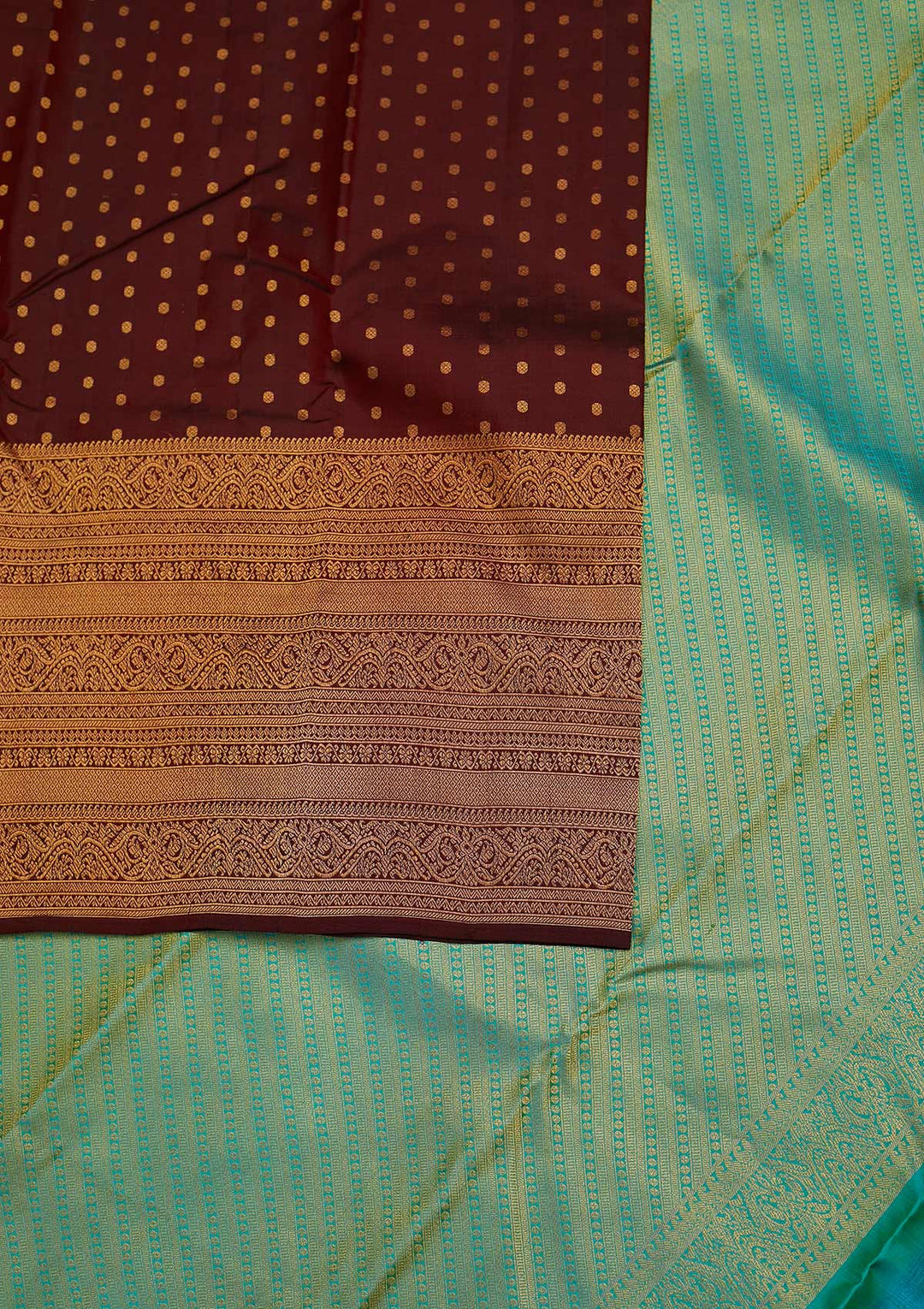 Maroon Zariwork Pure Silk Designer Unstitched Saree - Koskii