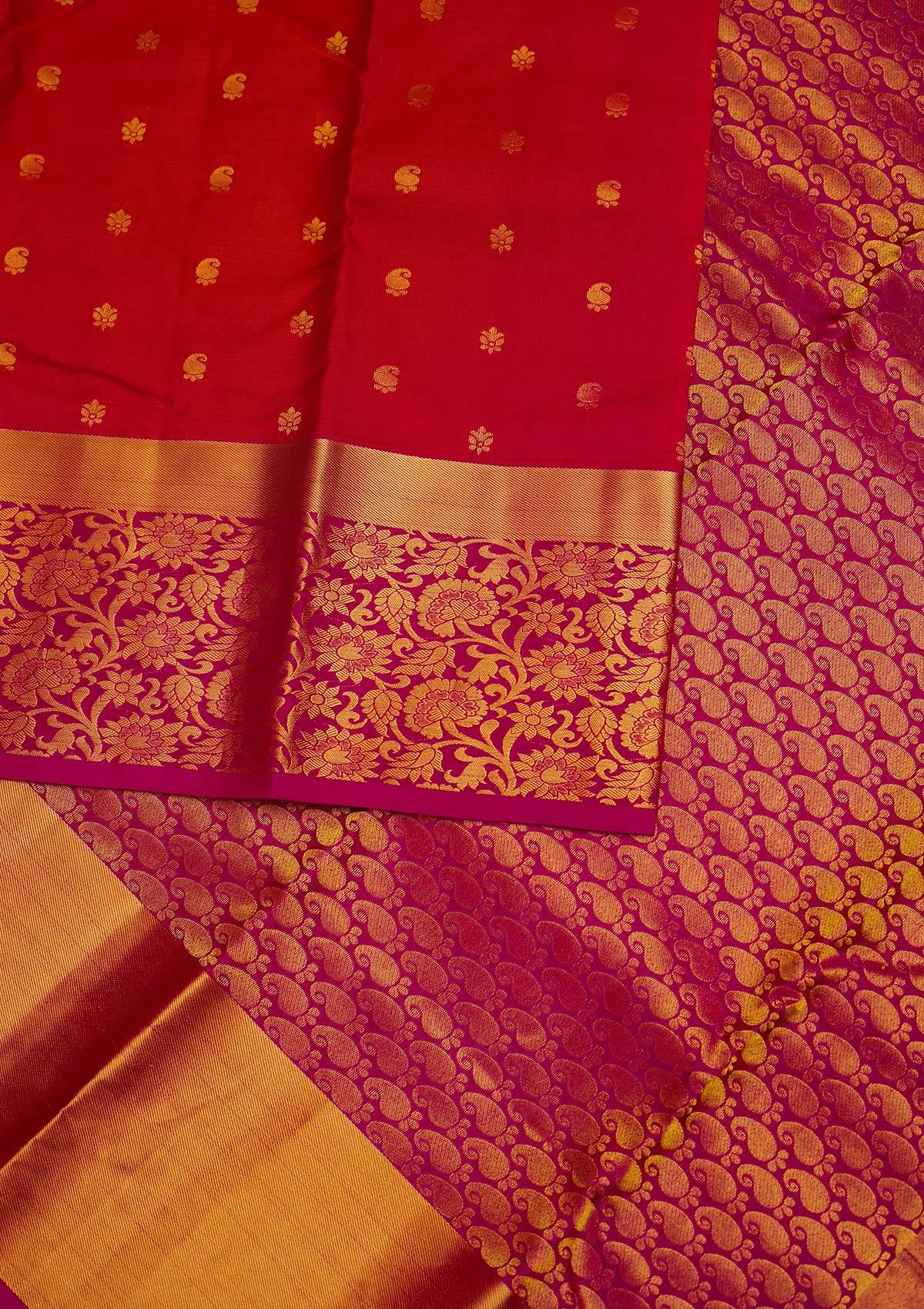 Maroon Zariwork Pure Silk Designer Saree - Koskii