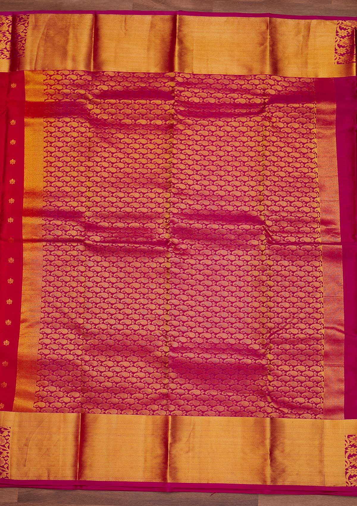 Maroon Zariwork Pure Silk Designer Saree - Koskii
