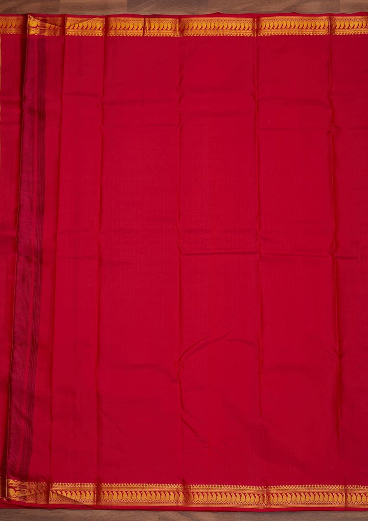 Maroon Zariwork Pure Silk Designer Saree - Koskii