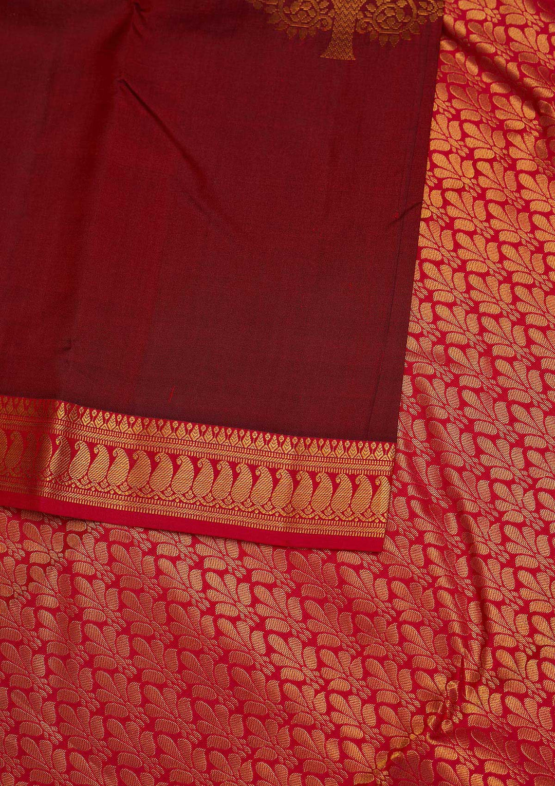 Maroon Zariwork Pure Silk Designer Saree - Koskii