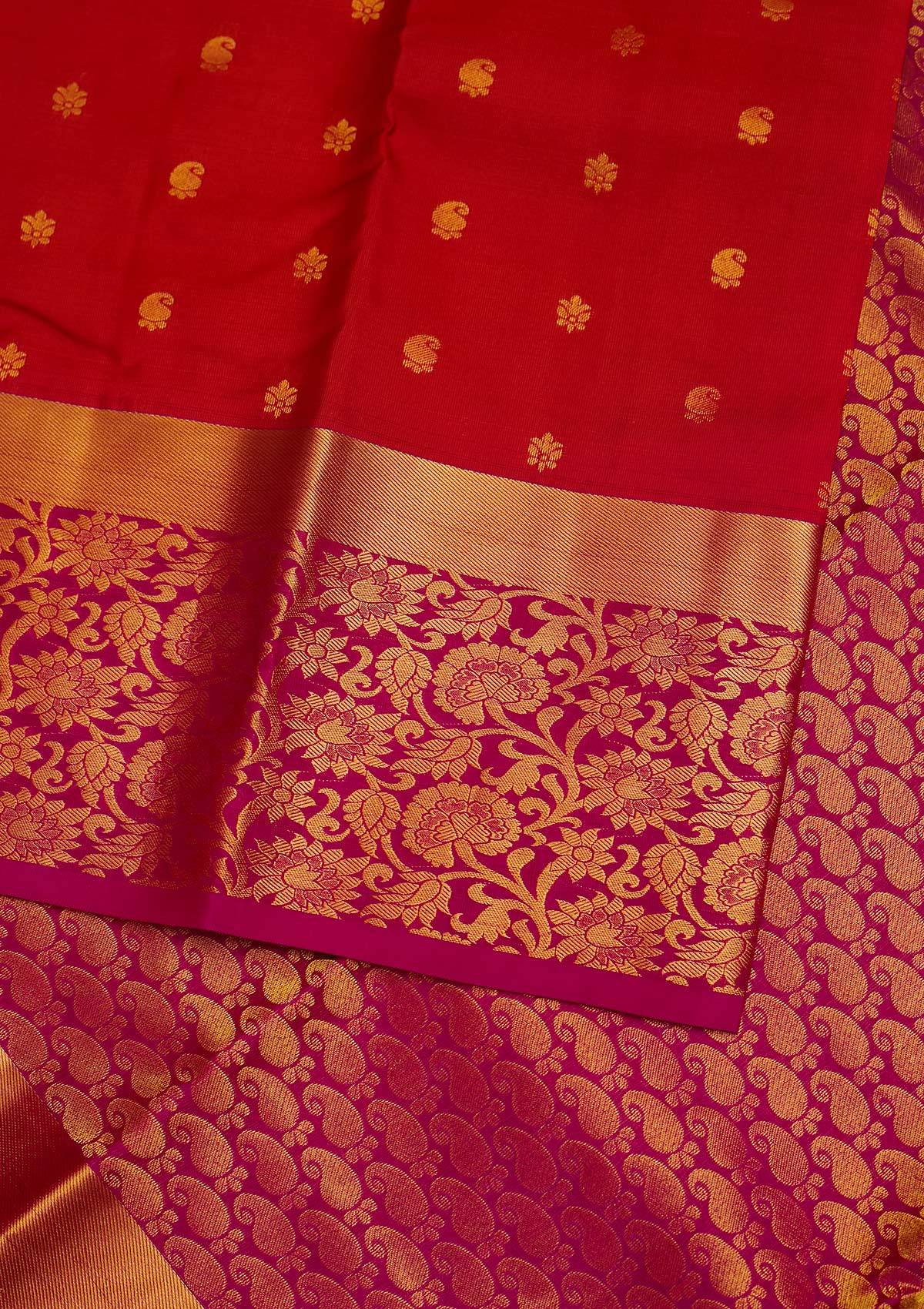 Maroon Zariwork Pure Silk Designer Saree - Koskii