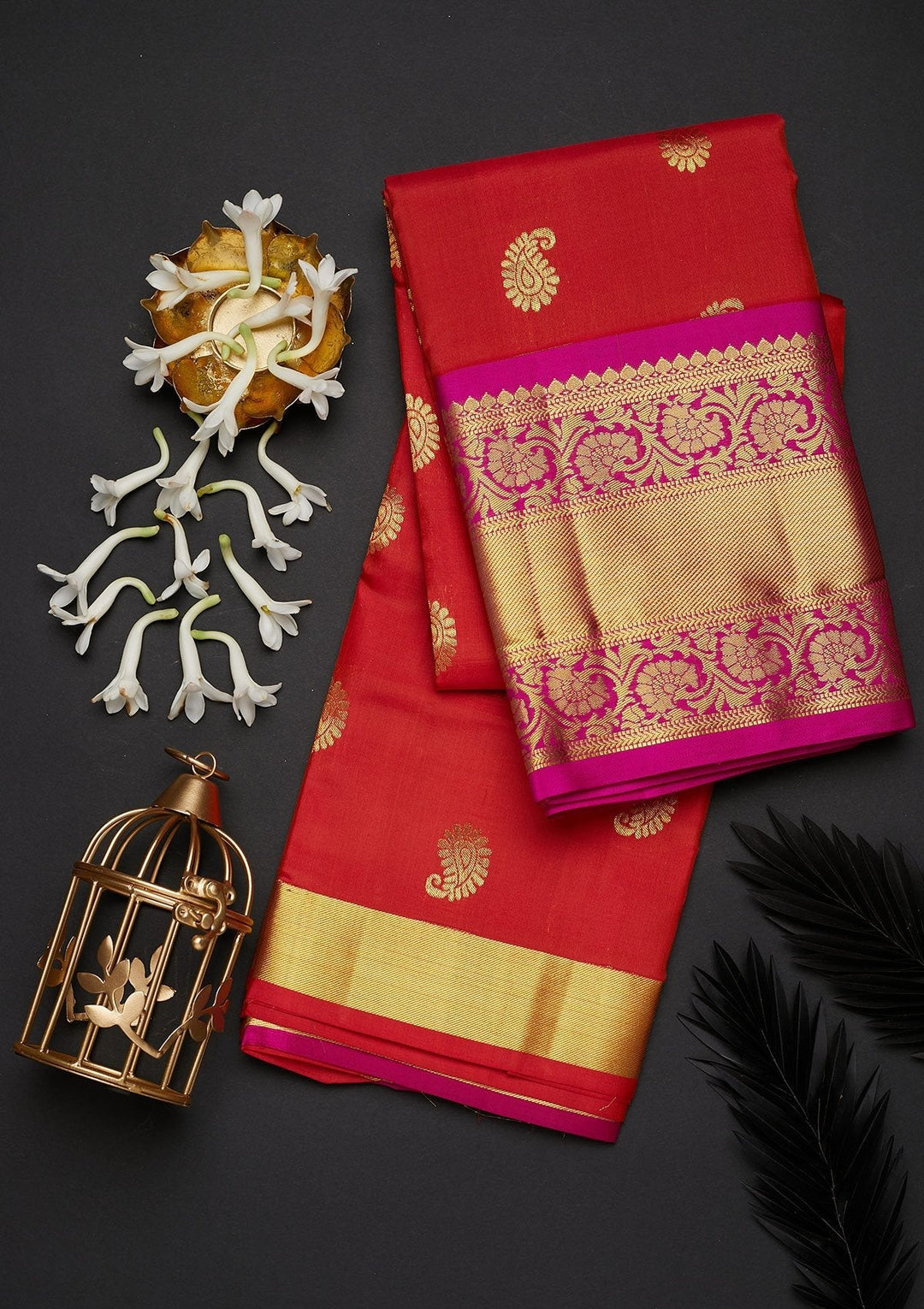 Maroon Zariwork Pure Silk Designer Saree - Koskii