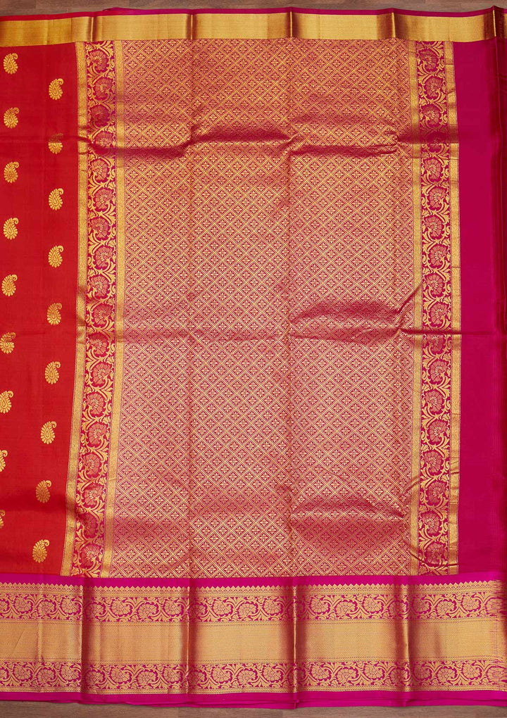 Maroon Zariwork Pure Silk Designer Saree - Koskii