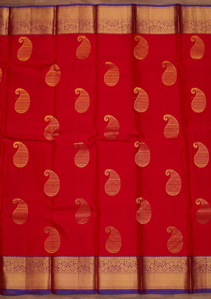 Maroon Zariwork Pure Silk Designer Saree - Koskii