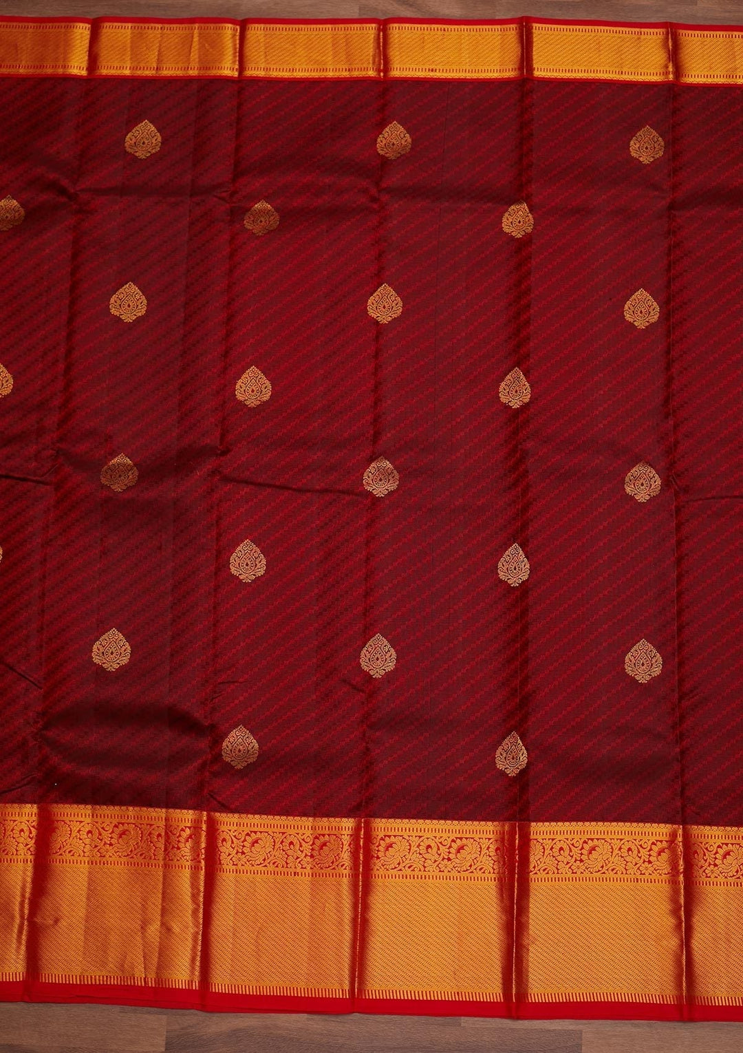 Maroon Zariwork Pure Silk Designer Saree - Koskii