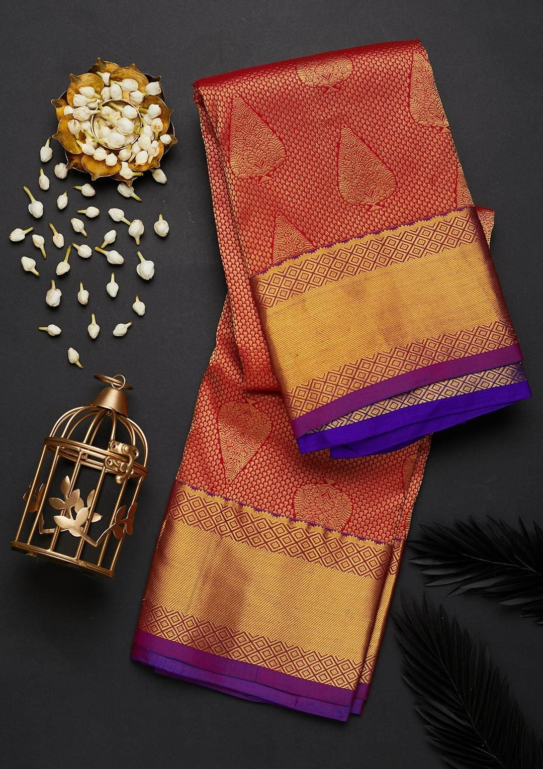 Maroon Zariwork Pure Silk Designer Saree - Koskii
