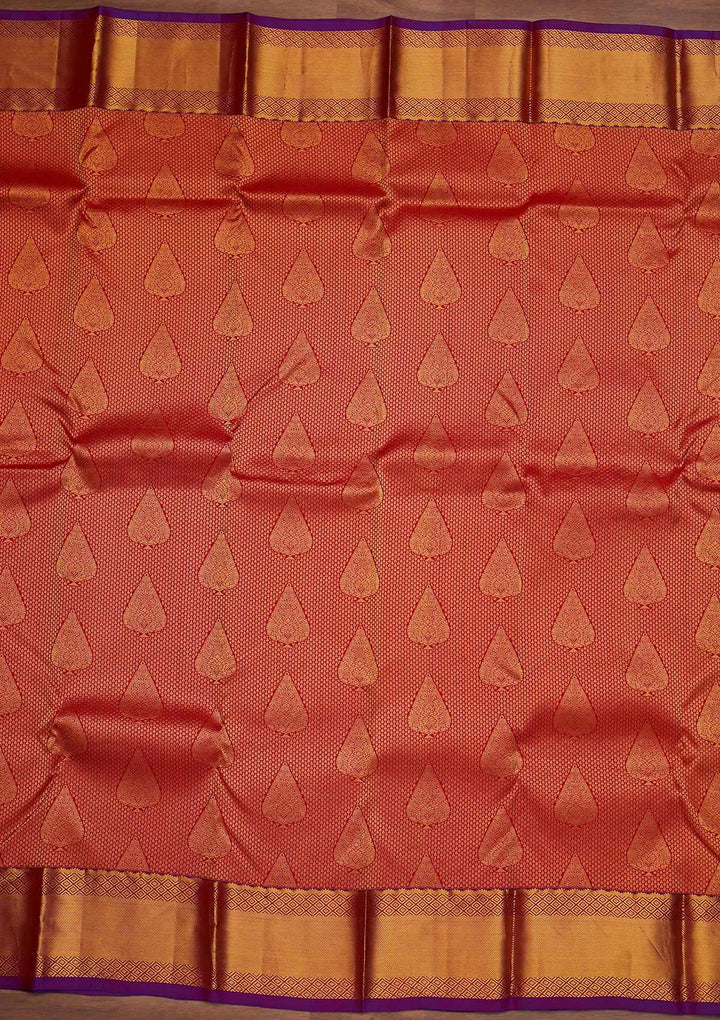 Maroon Zariwork Pure Silk Designer Saree - Koskii