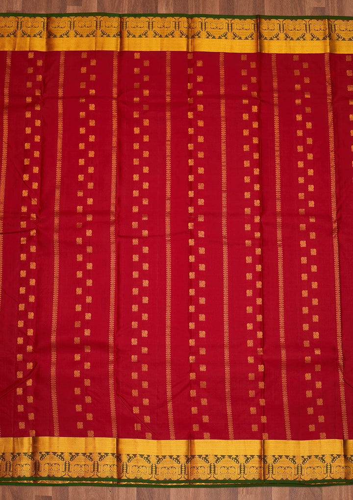Maroon Zariwork Pure Silk Saree - Koskii