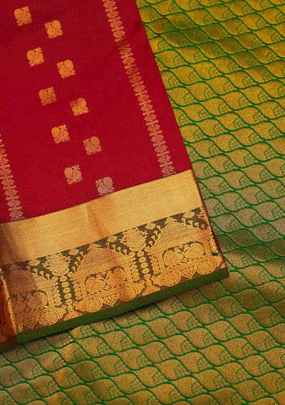 Maroon Zariwork Pure Silk Saree - Koskii