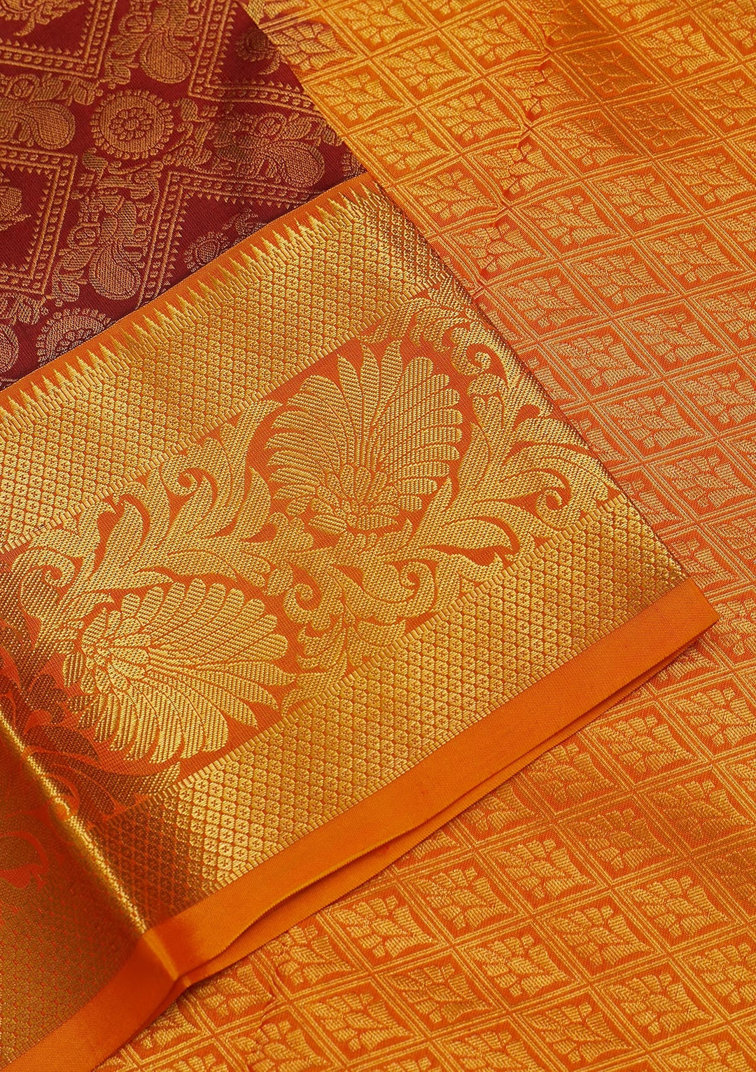 Maroon Zariwork Pure Silk Saree-Koskii