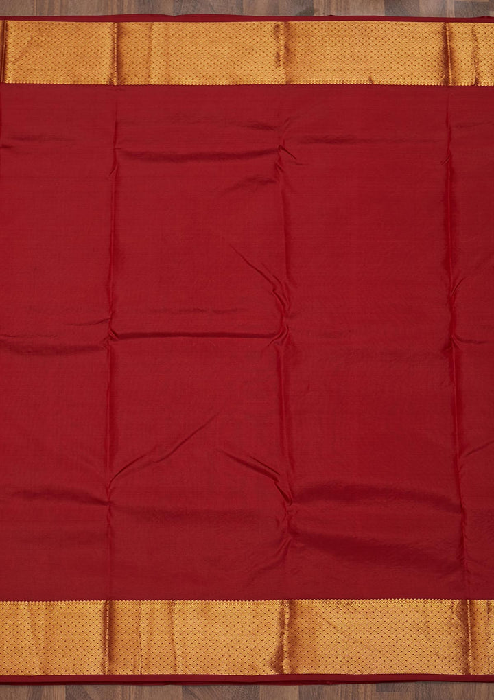 Maroon Zariwork Pure Silk Saree-Koskii