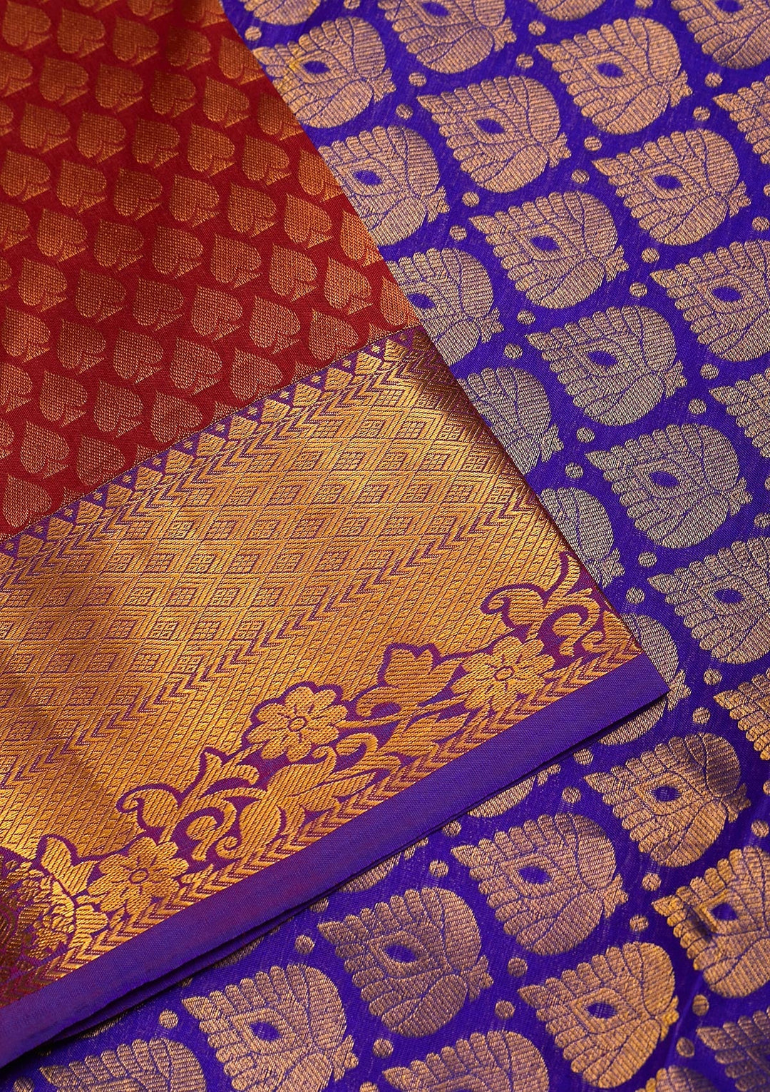 Maroon Zariwork Pure Silk Saree-Koskii