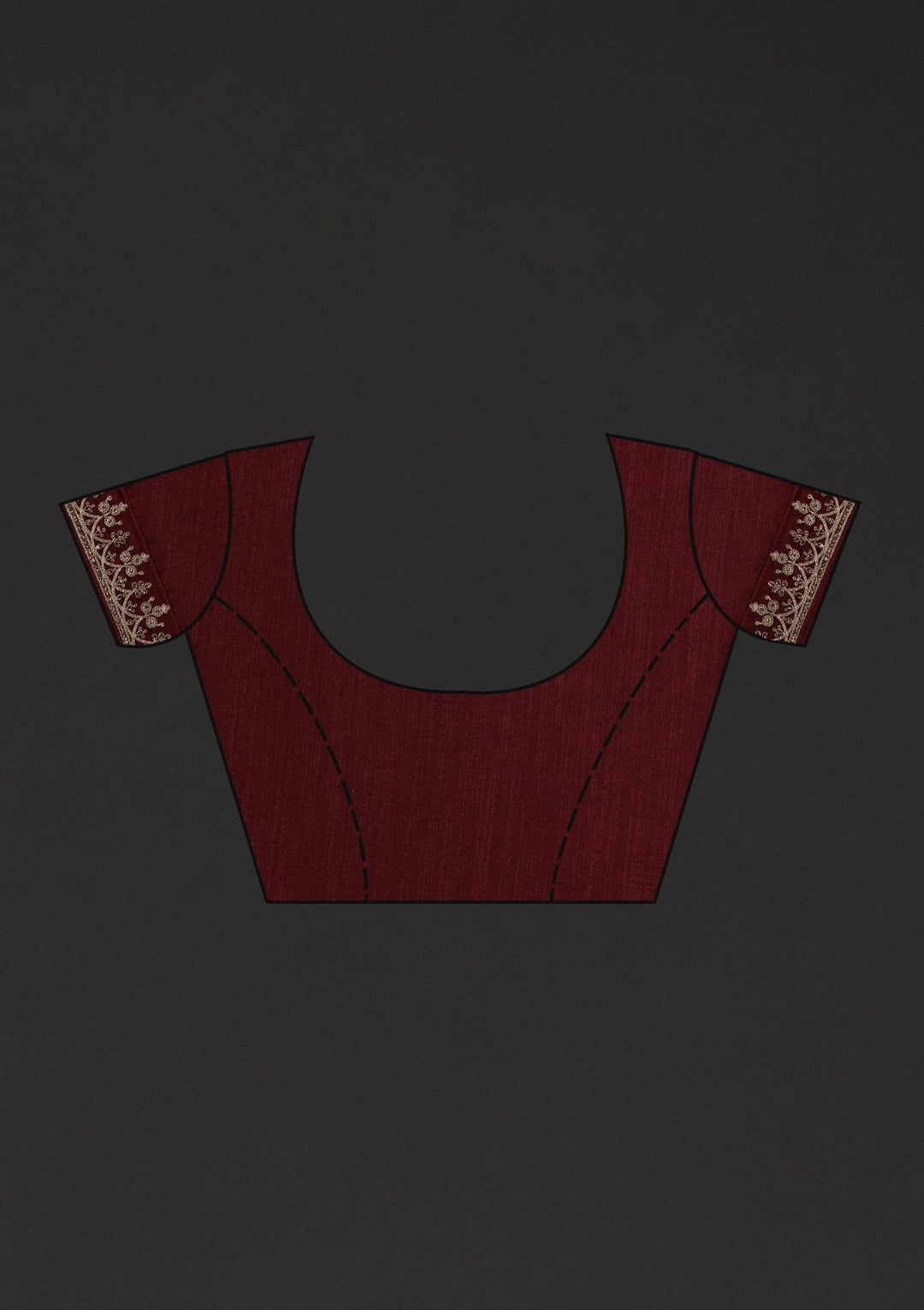 Maroon Zariwork Raw Silk Designer Saree - koskii