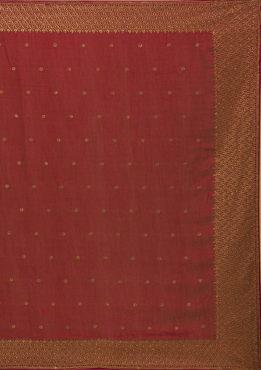 Maroon Zariwork Semi Crepe Designer Saree-Koskii