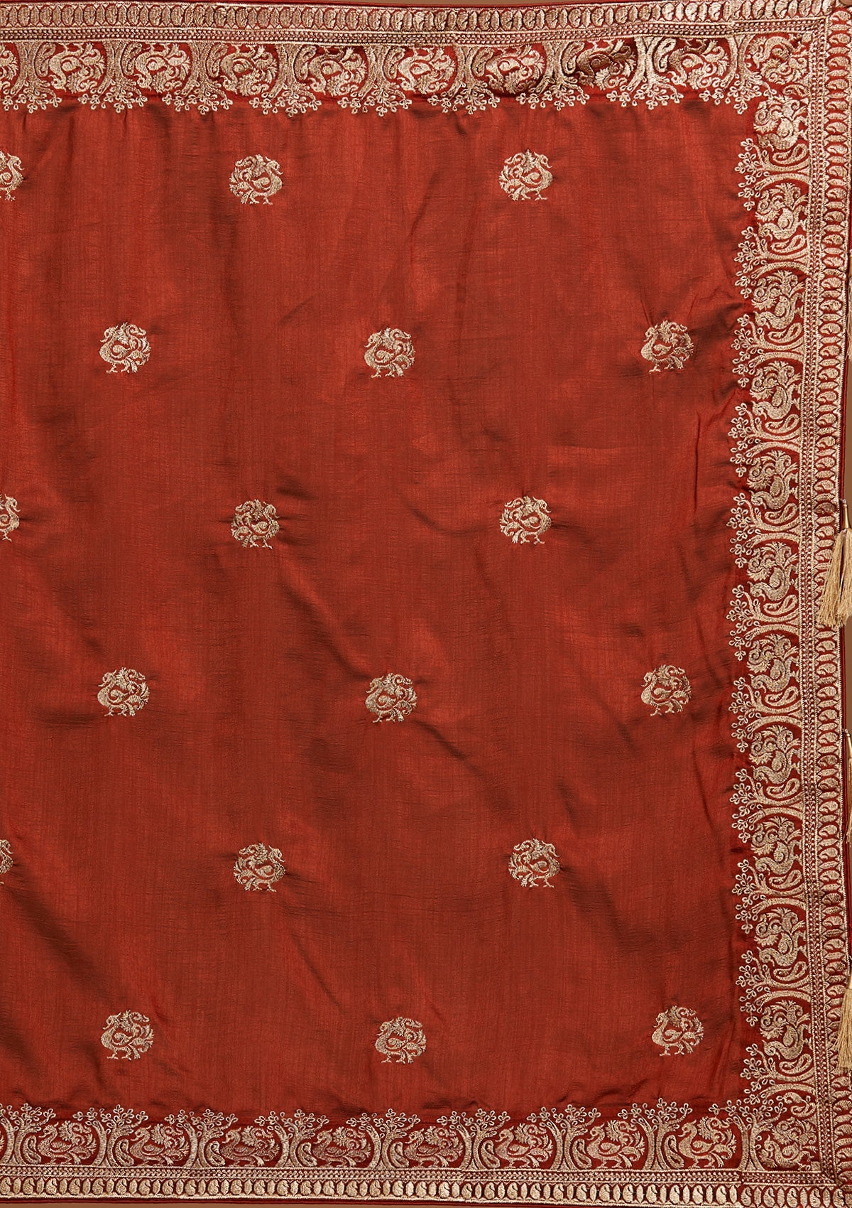 Maroon Zariwork Raw Silk Saree - Koskii