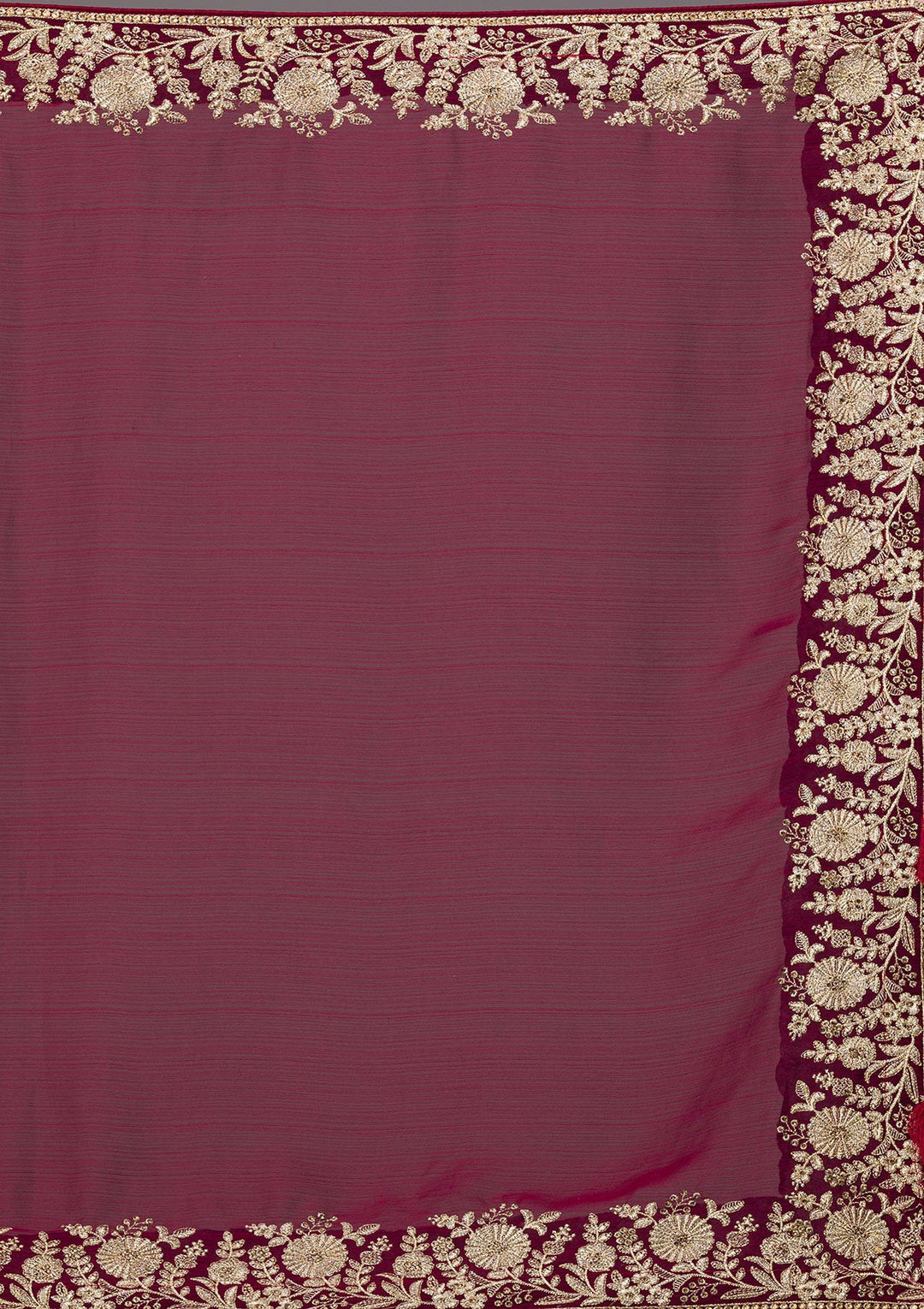 Maroon Zariwork Raw Silk Saree-Koskii