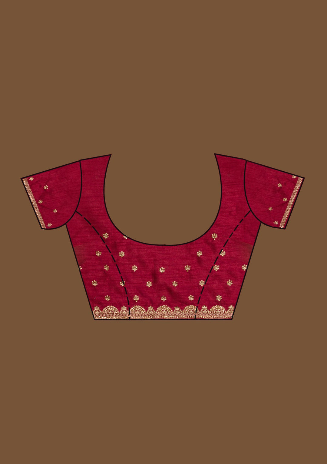 Maroon Zariwork Raw Silk Saree-Koskii