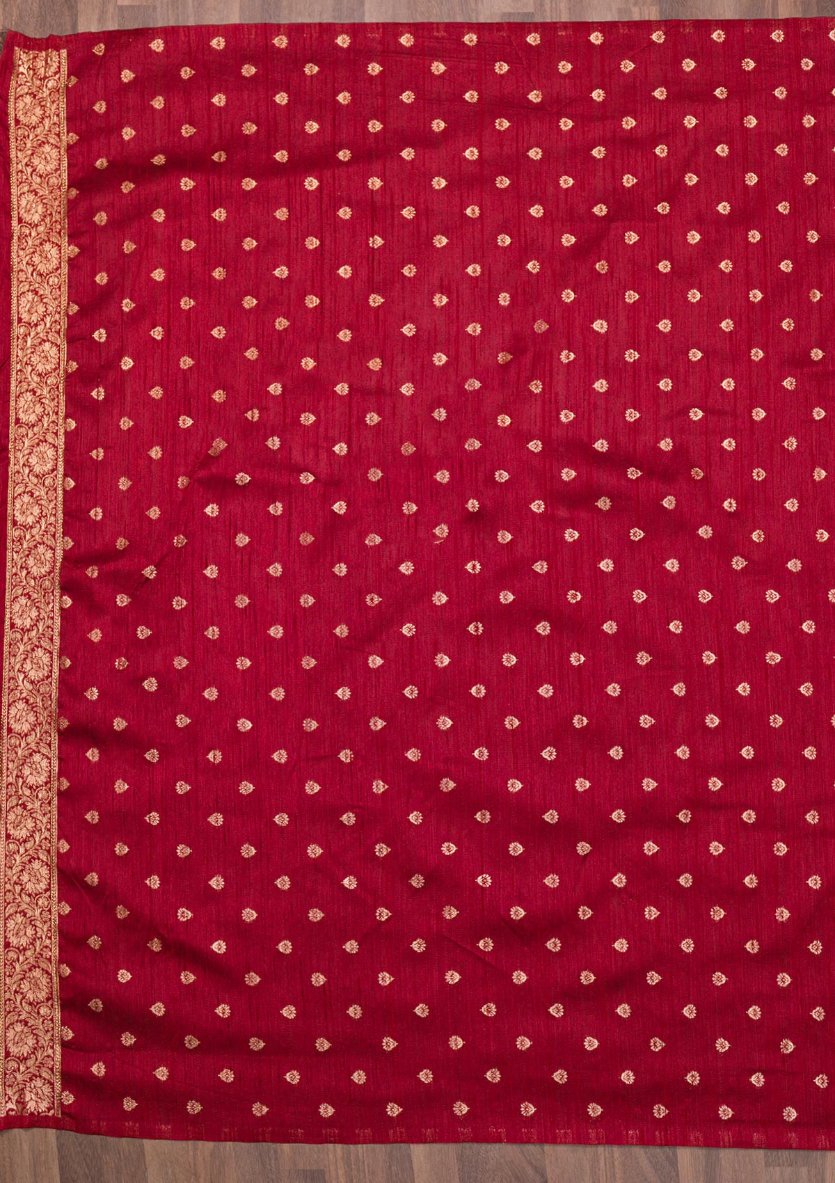 Maroon Zariwork Raw Silk Saree-Koskii