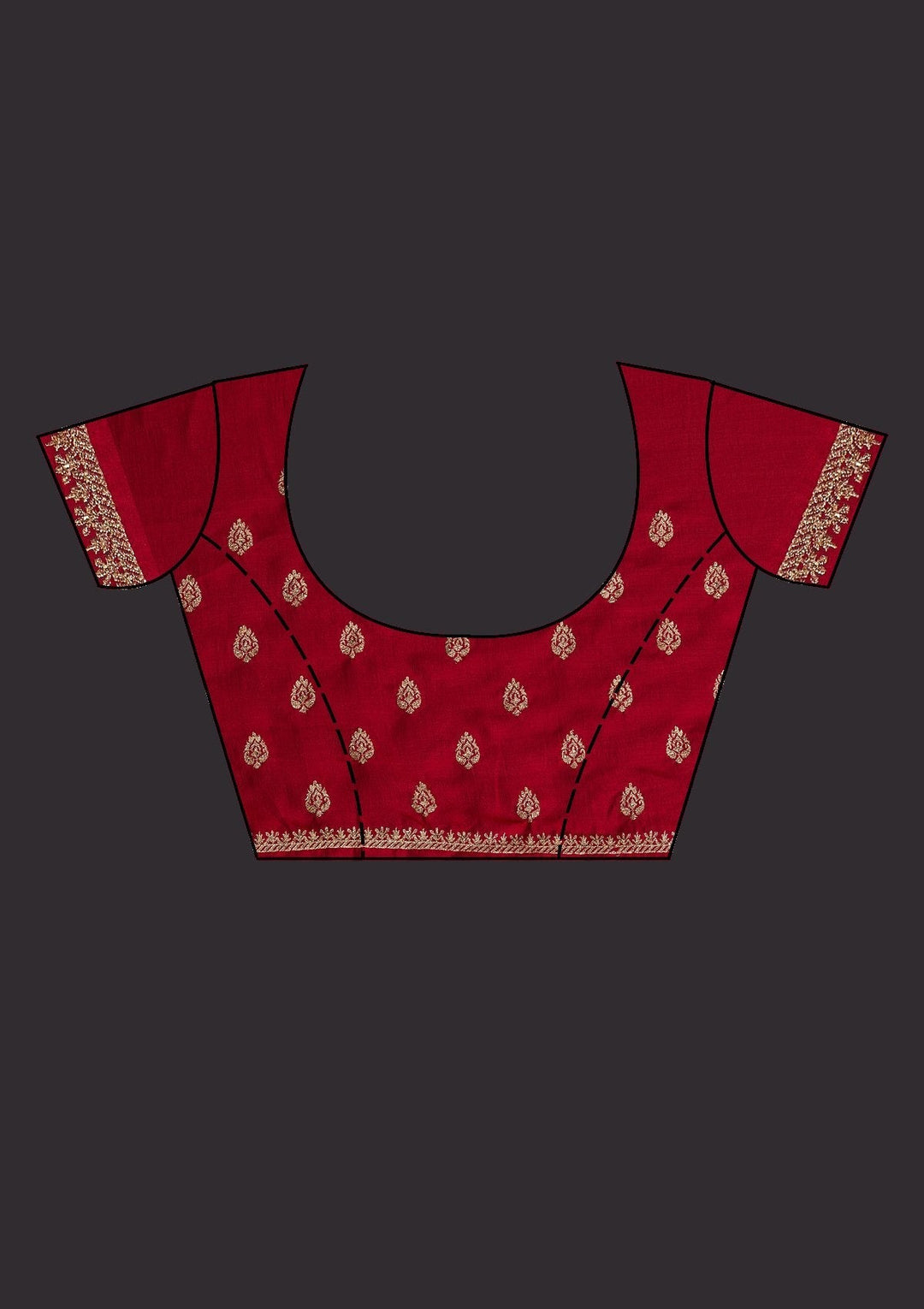 Maroon Zariwork Semi Crepe Designer Saree - koskii