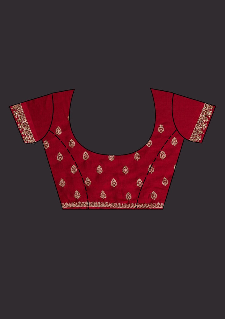 Maroon Zariwork Semi Crepe Designer Saree - koskii