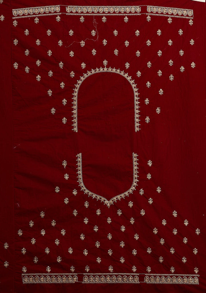 Maroon Zariwork Velvet Designer Lehenga-Koskii