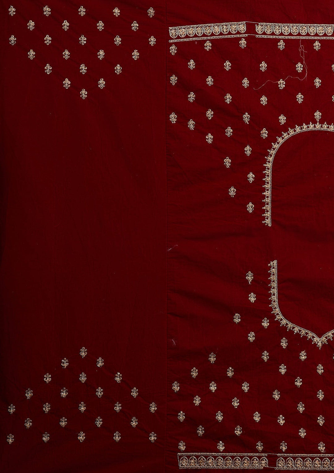Maroon Zariwork Velvet Designer Lehenga-Koskii