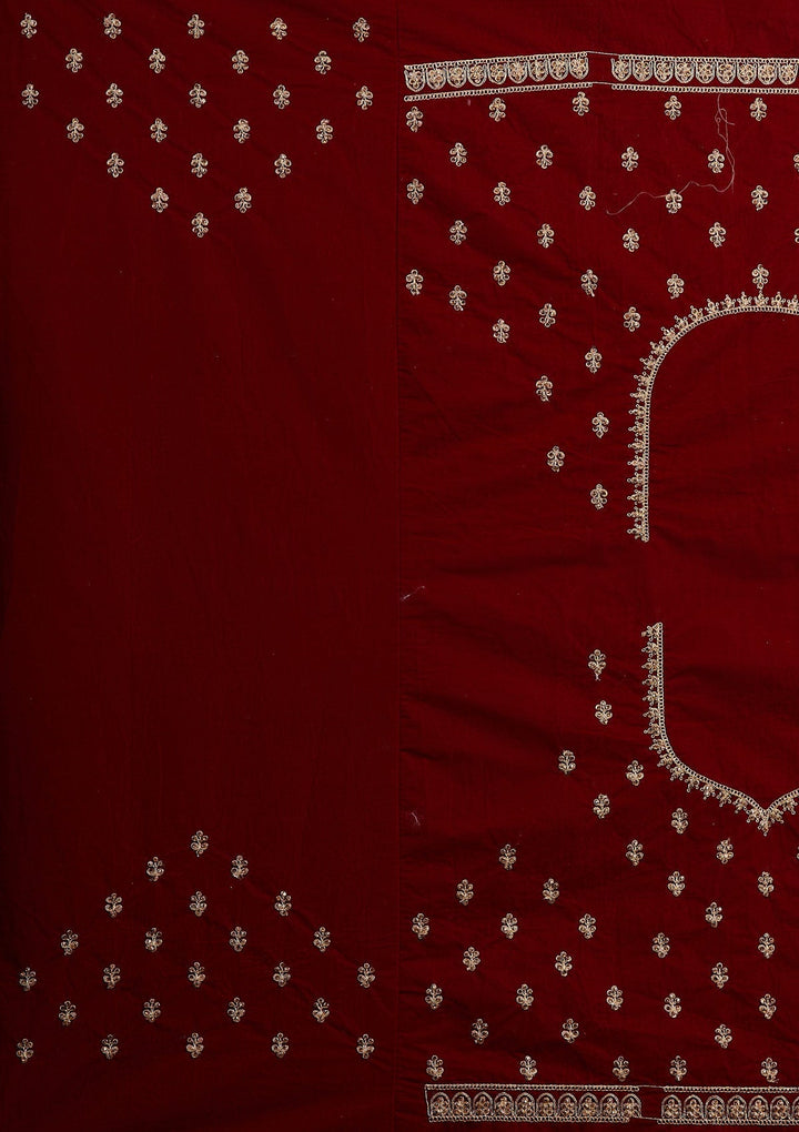 Maroon Zariwork Velvet Designer Lehenga-Koskii