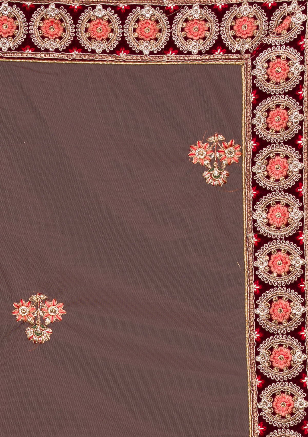 Maroon Zariwork Velvet Lehenga-koskii